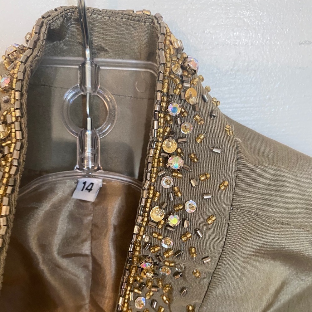 Jovani Cropped Jacket Sage Green - Picture 3 of 5